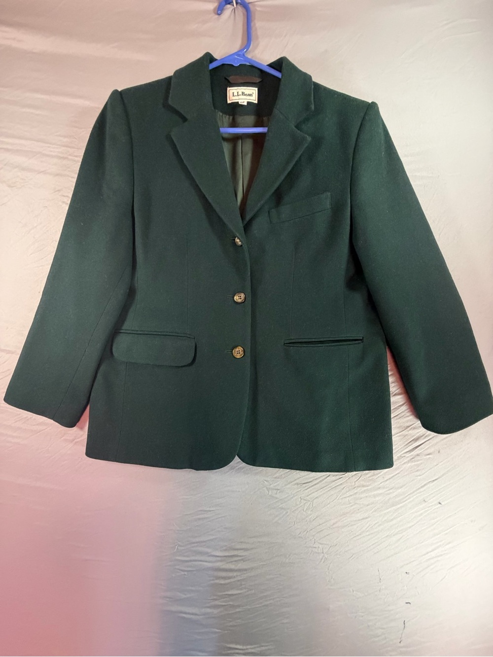 L.L. Bean Women's Forest Green Tailored Wool-Blend Blazer